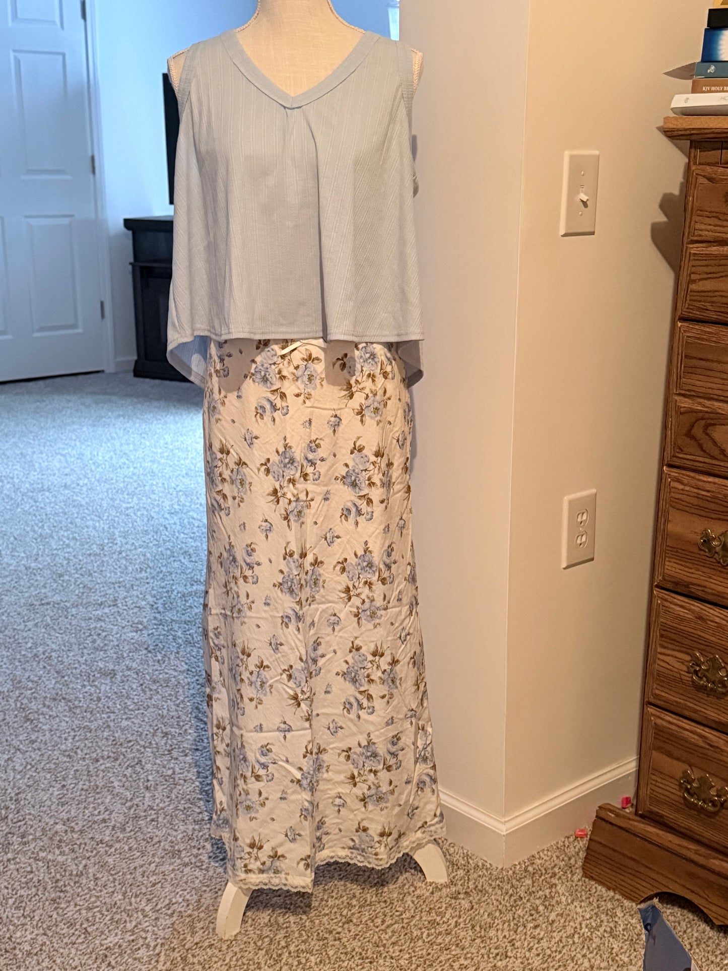 Soft Light Blue V-Neck Top