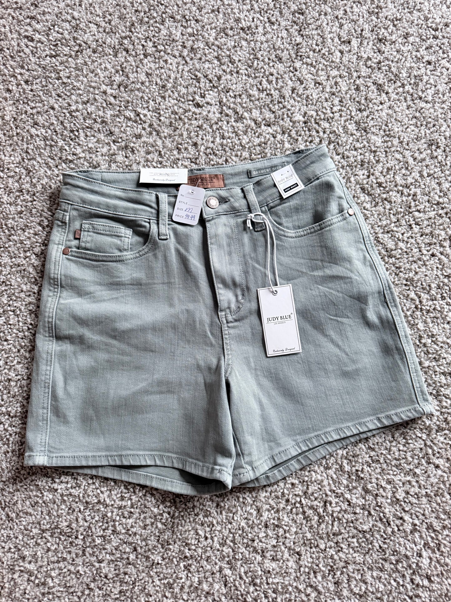 Judy Blue Sage Green Denim Shorts
