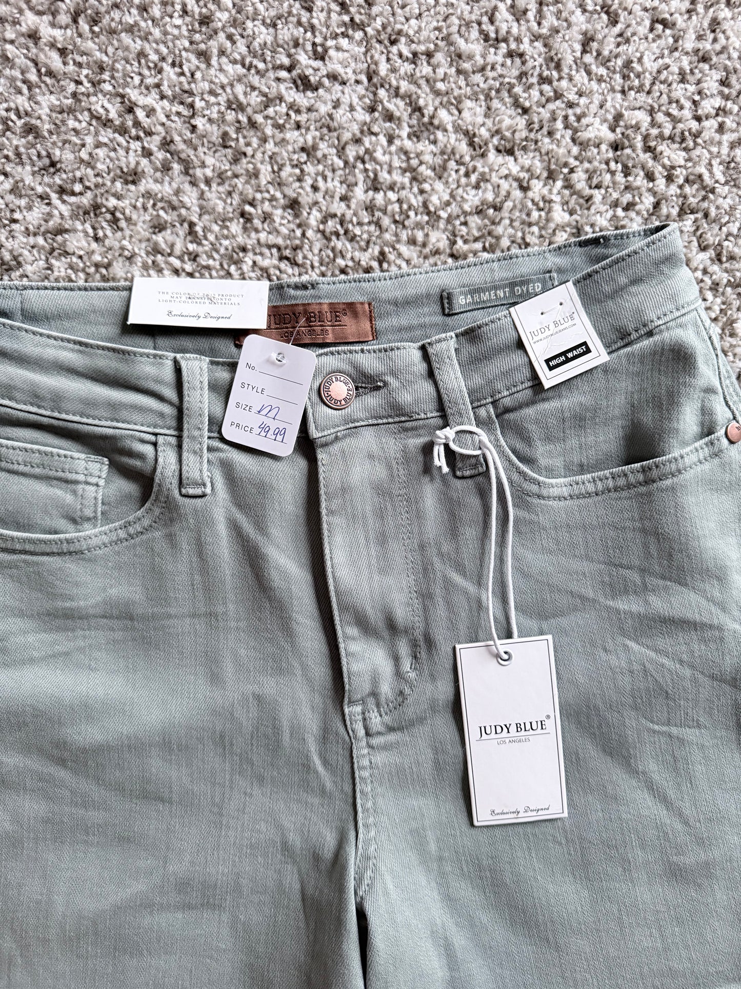 Judy Blue Sage Green Denim Shorts