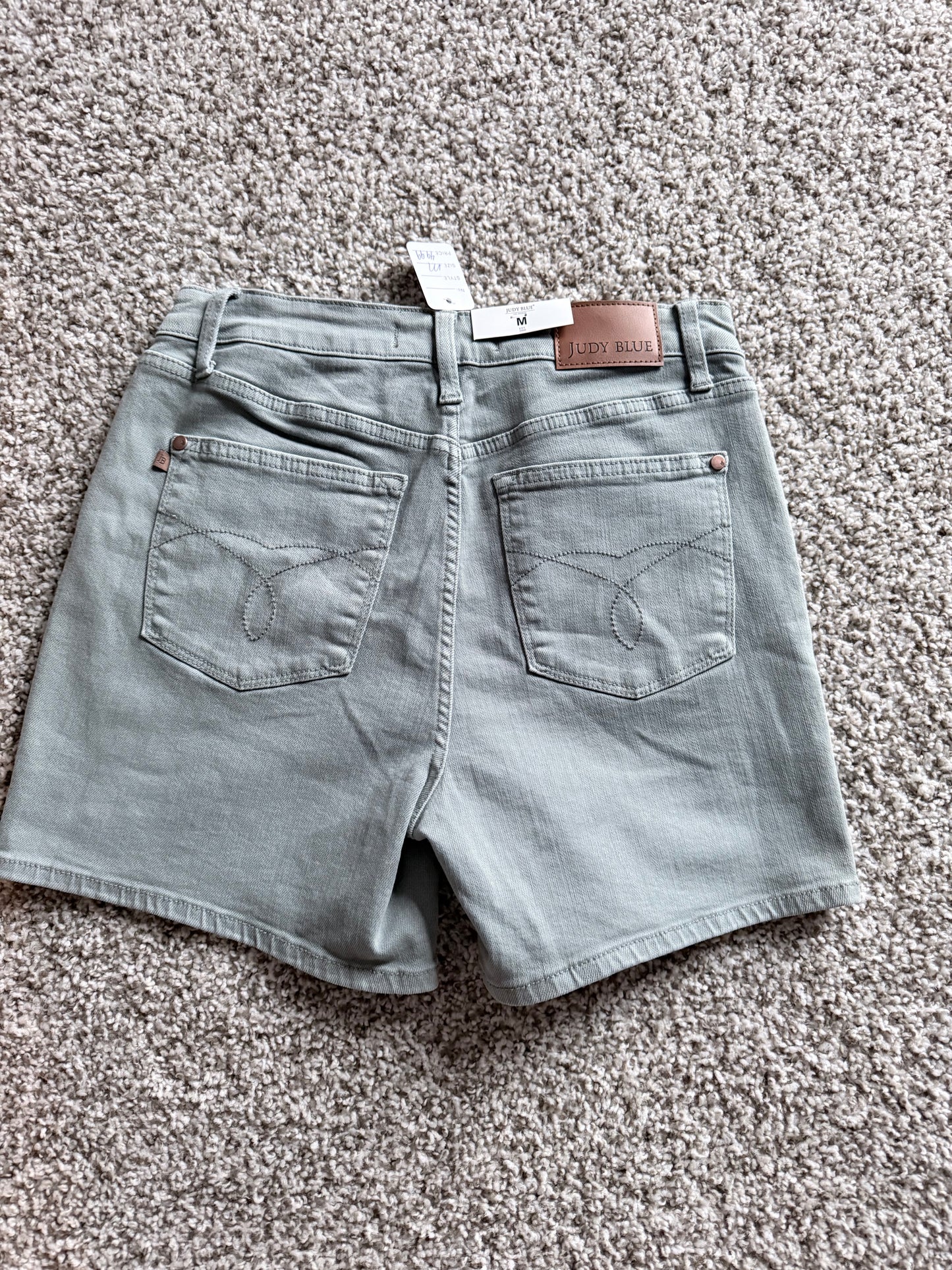 Judy Blue Sage Green Denim Shorts