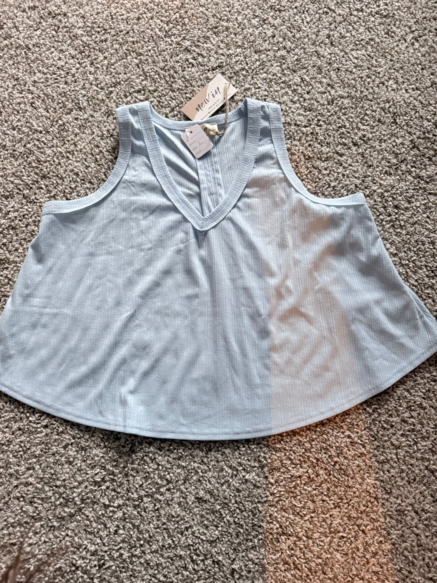 Soft Light Blue V-Neck Top