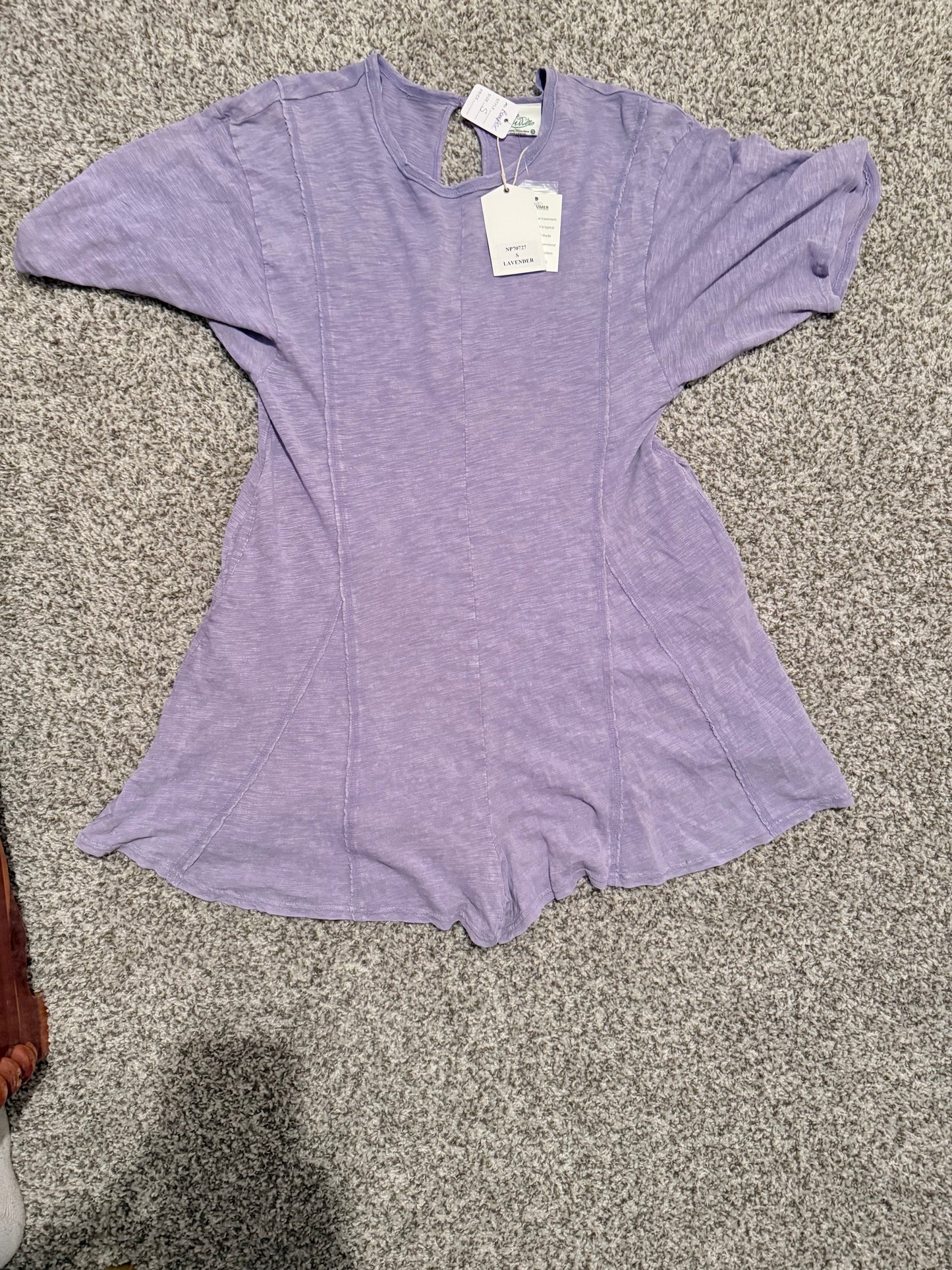 Lavender Washed Knit Flowy Romper