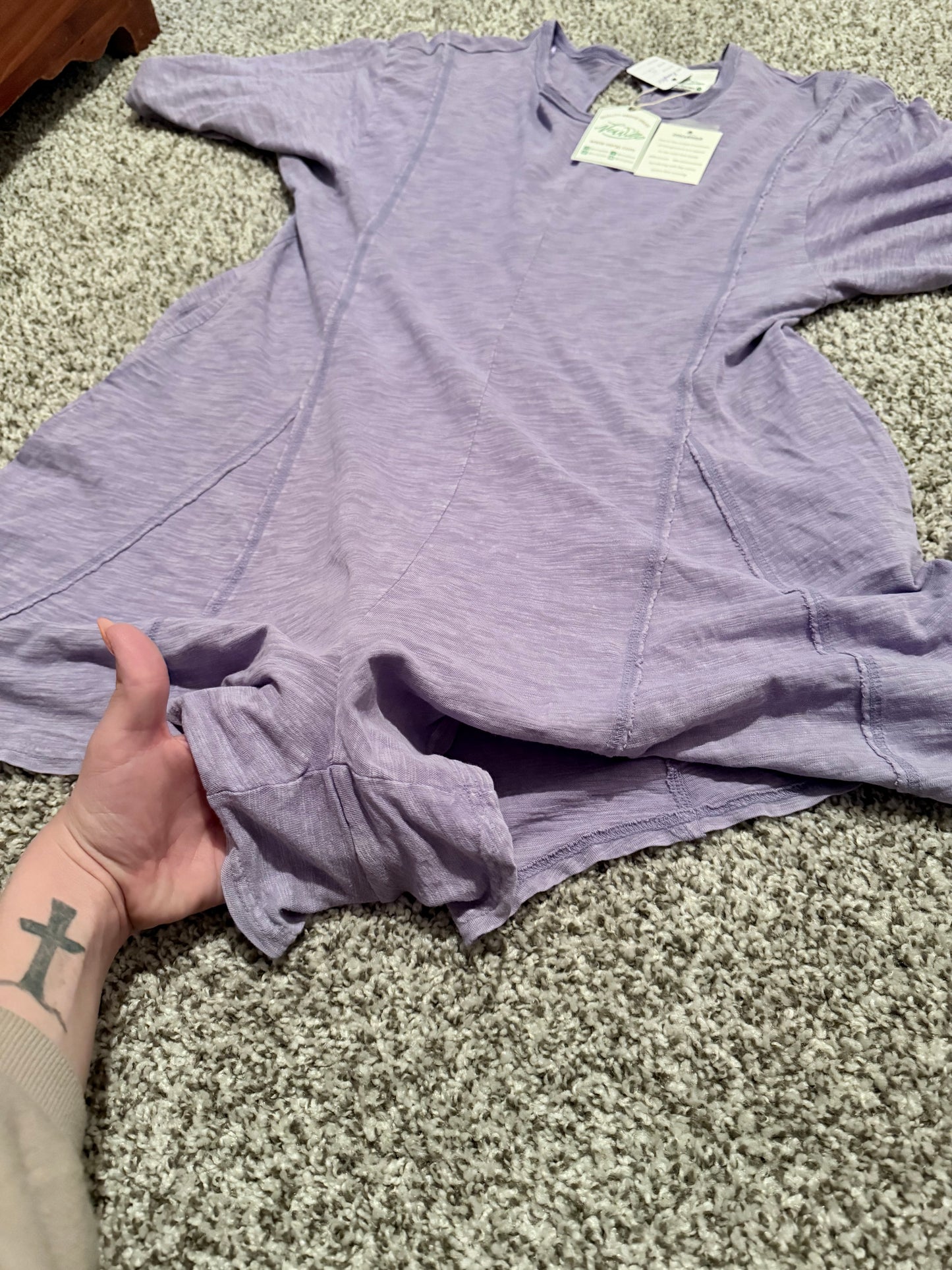 Lavender Washed Knit Flowy Romper