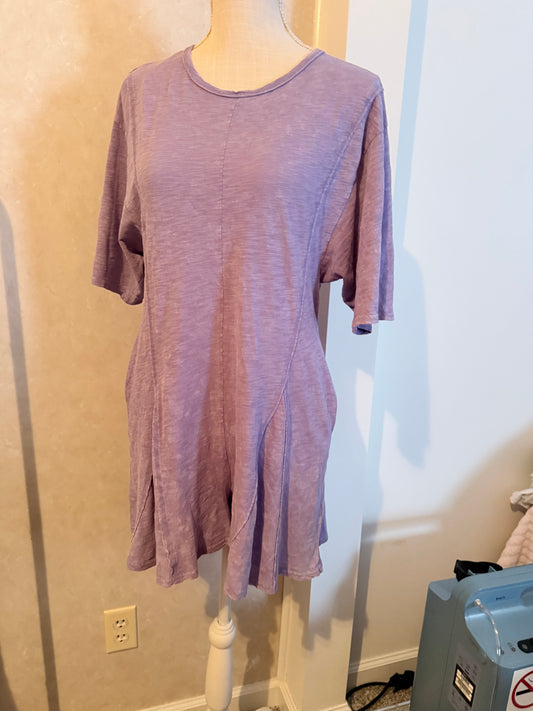 Lavender Washed Knit Flowy Romper