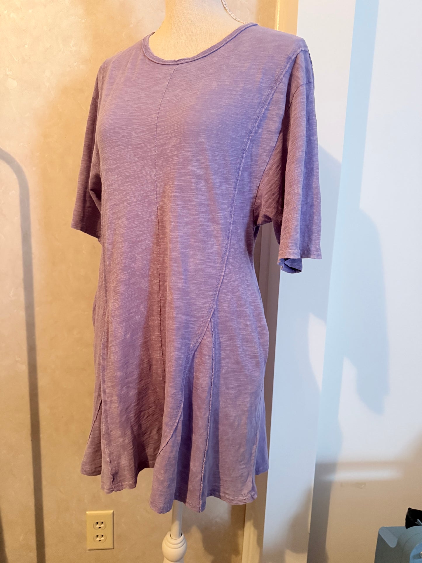 Lavender Washed Knit Flowy Romper